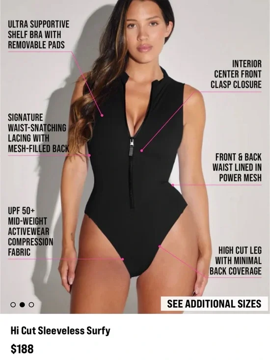 Hi Cut Sleeveless Surfy One-Piece Swimsuit - Picture 2 of 6